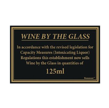Picture of Beaumont 125ml Wine Law Sign 170x110mm