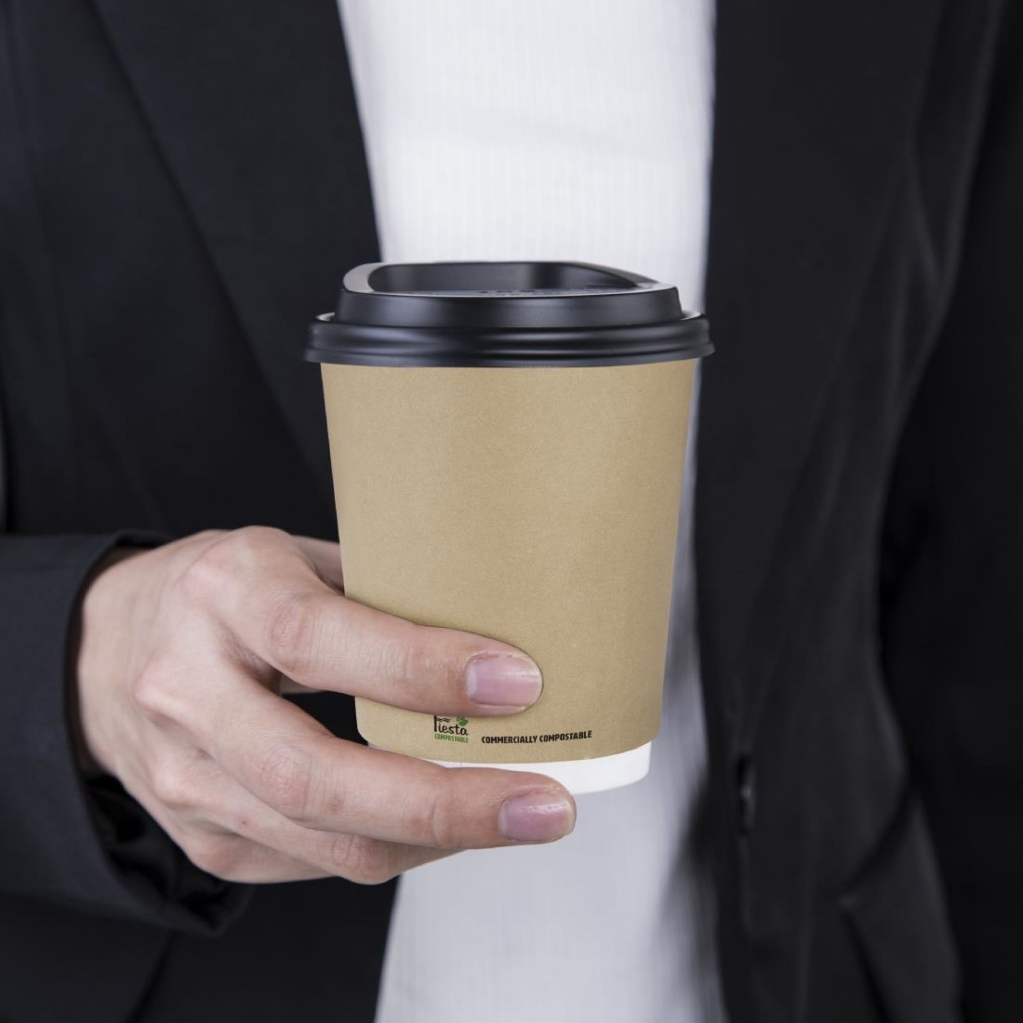 Picture of Fiesta Compostable Coffee Cups Double Wall 227ml / 8oz (500 Pack)