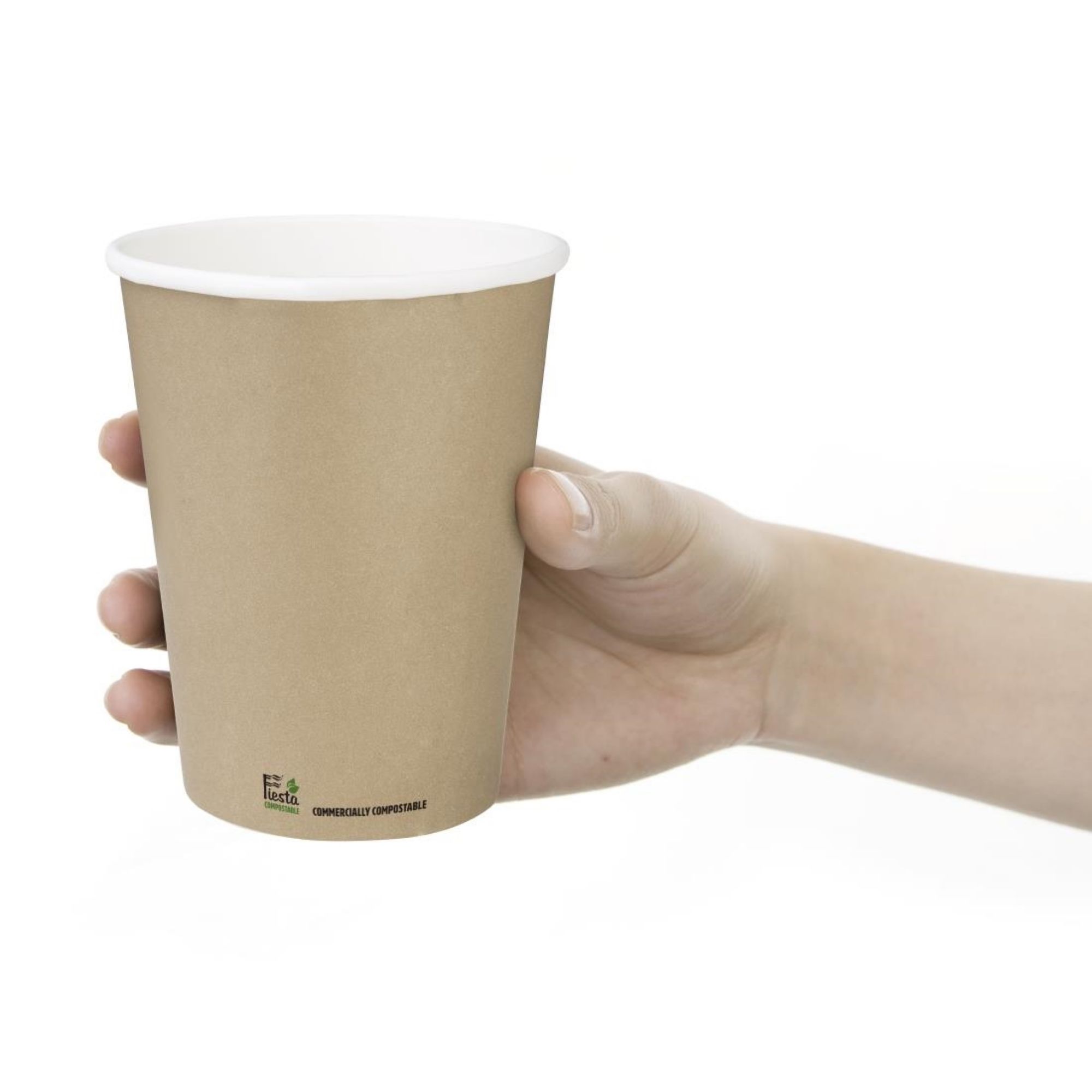 Picture of Fiesta Compostable Coffee Cups Single Wall 340ml / 12oz (1000 Pack)