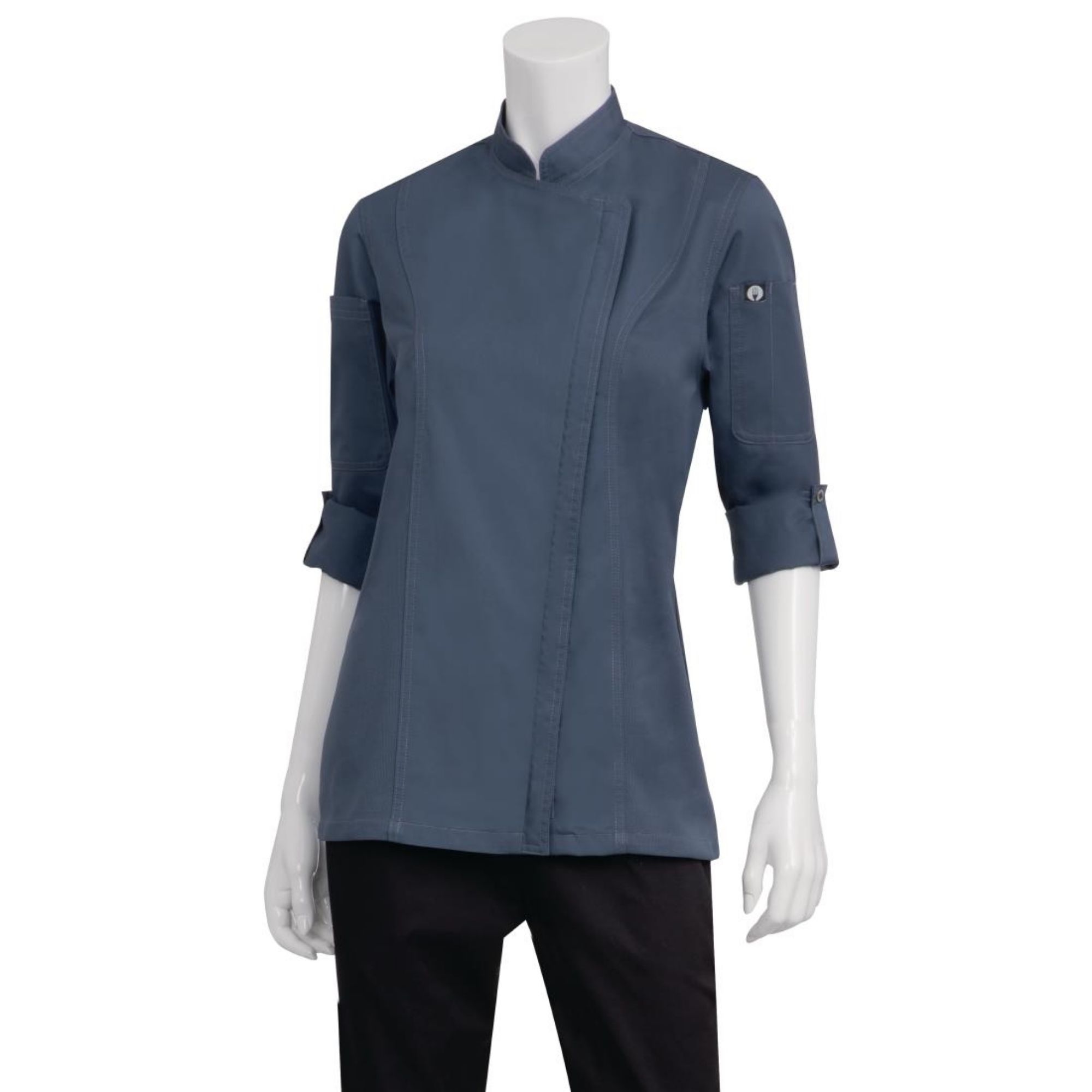Picture of Chef Works Hartford Womens Chef Jacket Blue 2XL