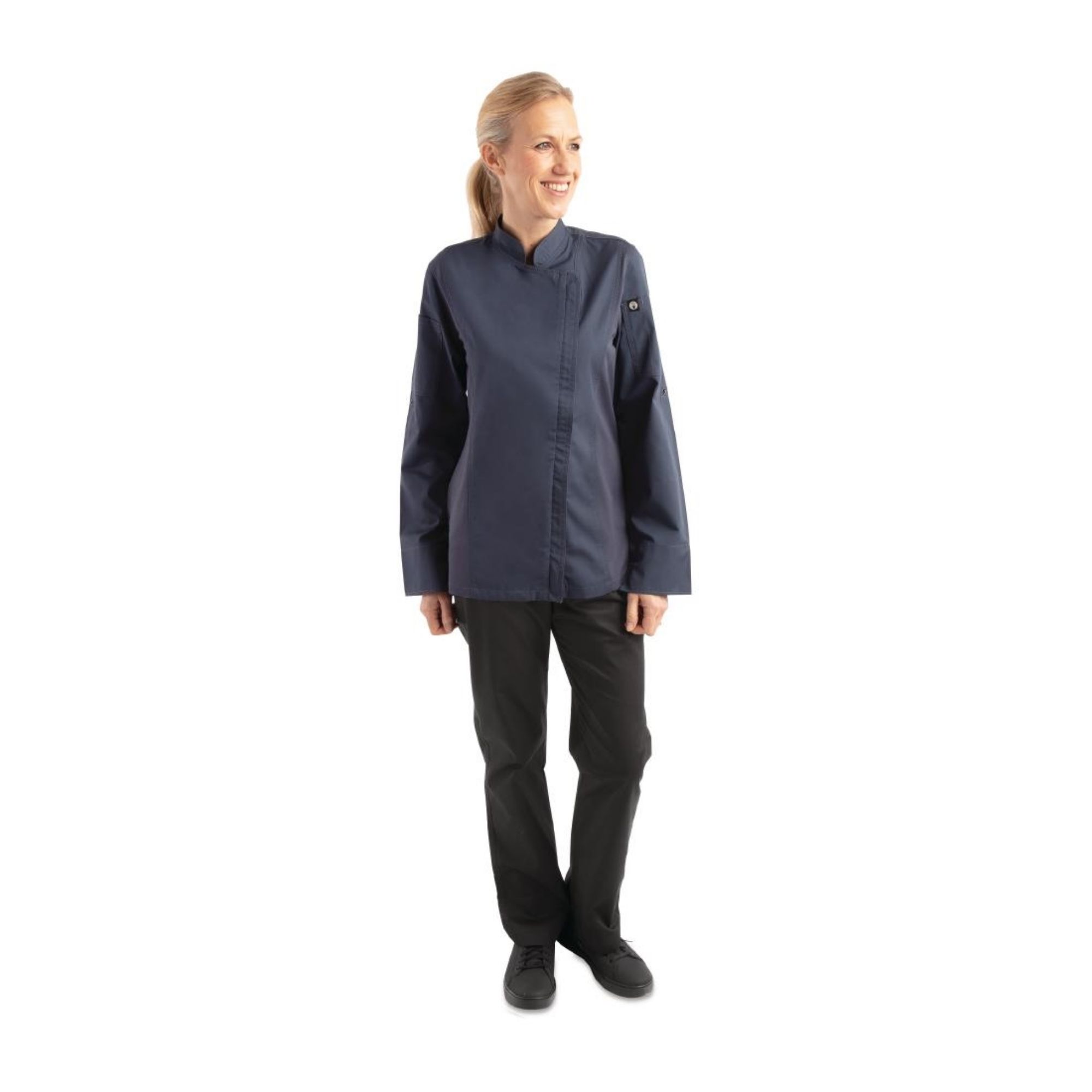 Picture of Chef Works Hartford Womens Chef Jacket Blue XS