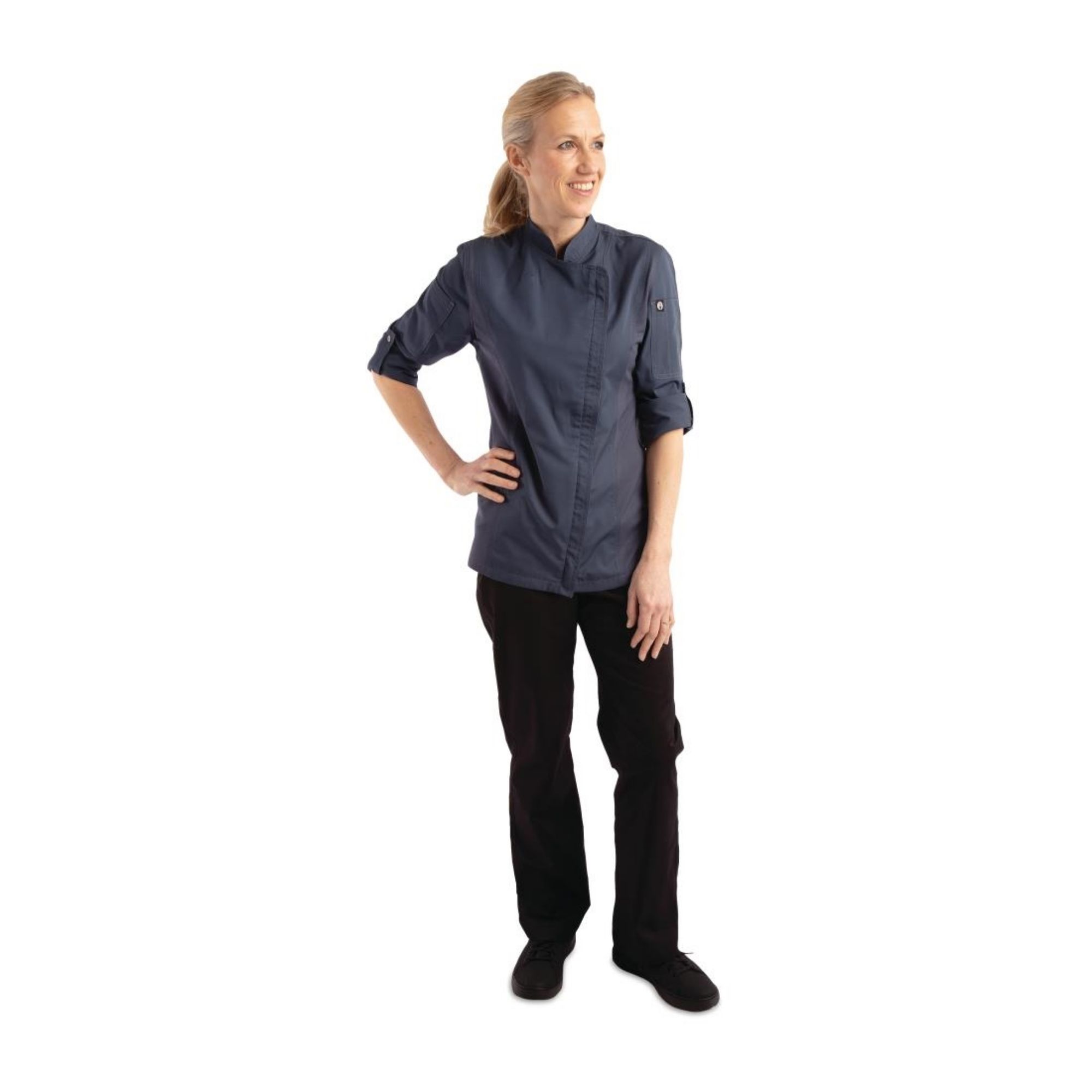 Picture of Chef Works Hartford Womens Chef Jacket Blue S