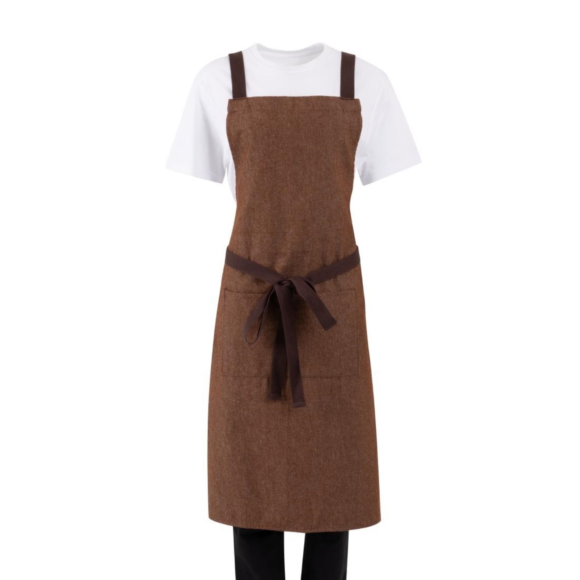 Picture of Southside Denim Cross-Back Bib Apron Tan