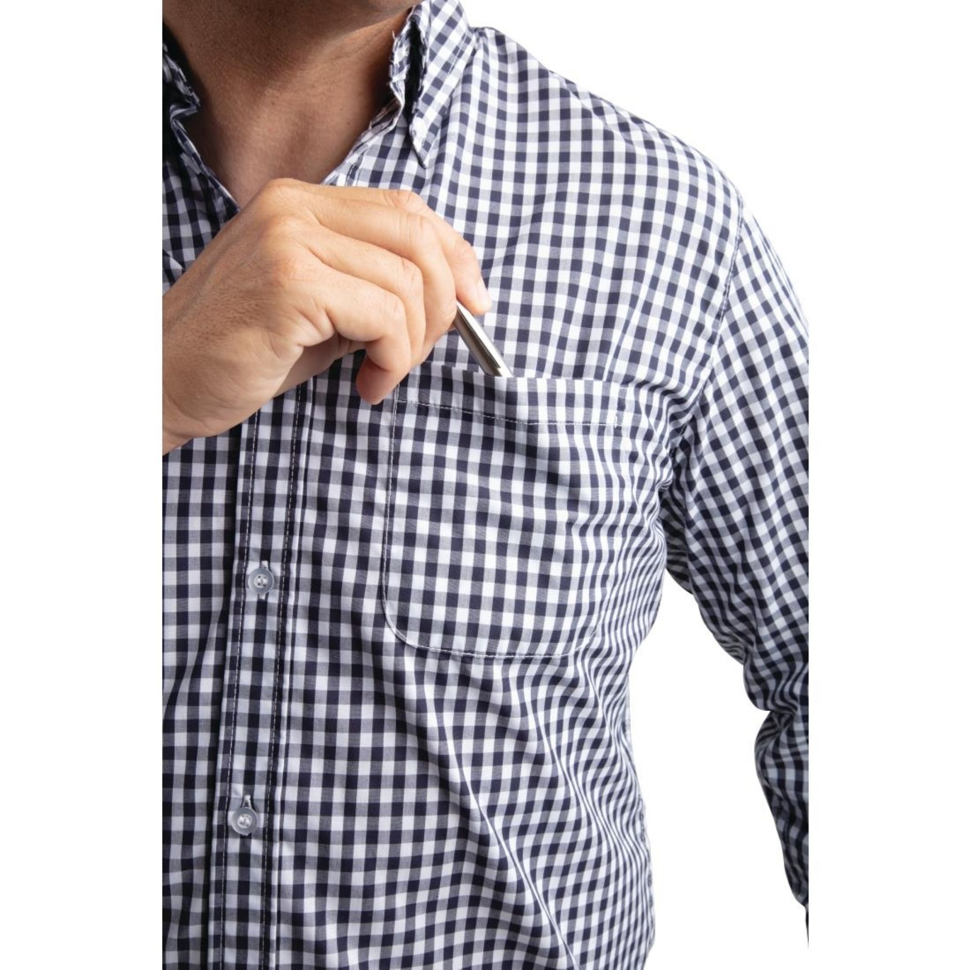 Picture of Chef Works Mens Gingham Shirt Black S