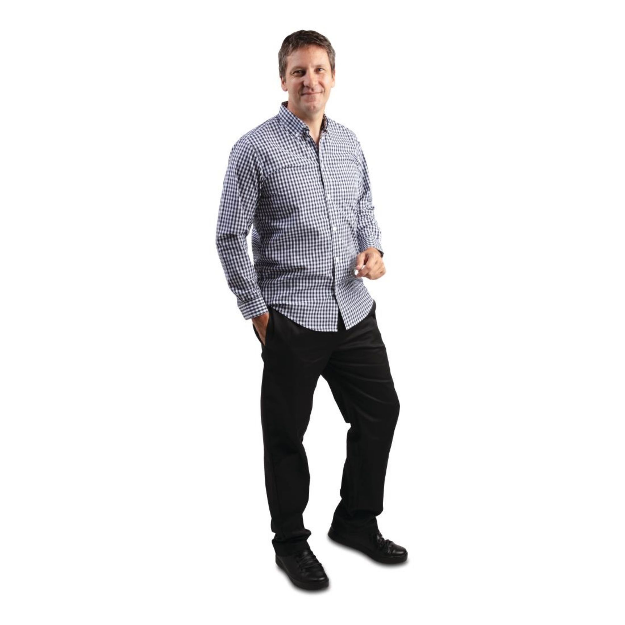 Picture of Chef Works Mens Gingham Shirt Black S