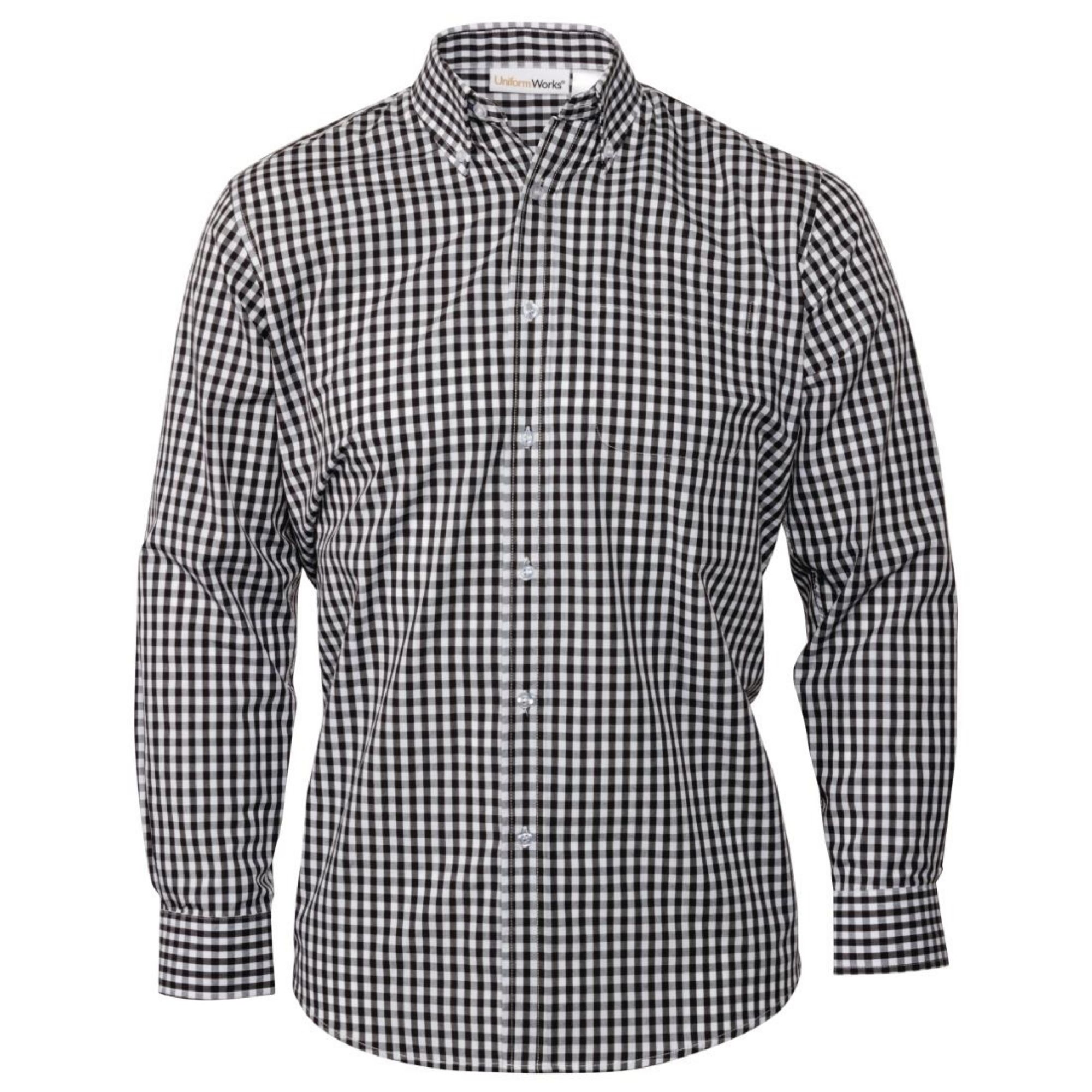 Picture of Chef Works Mens Gingham Shirt Black M