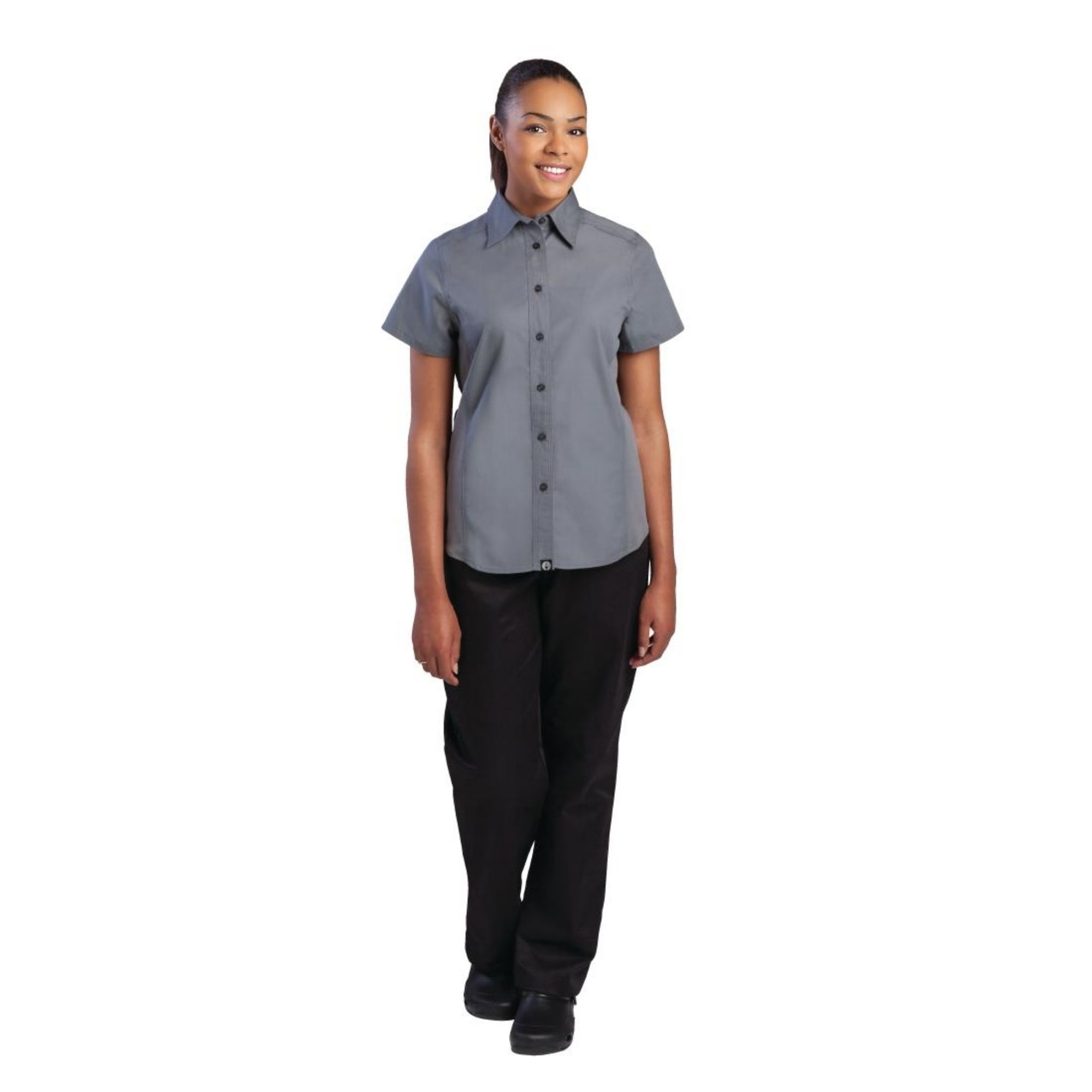 Picture of Chef Works Womens Grey Cool Vent Chef Shirt L