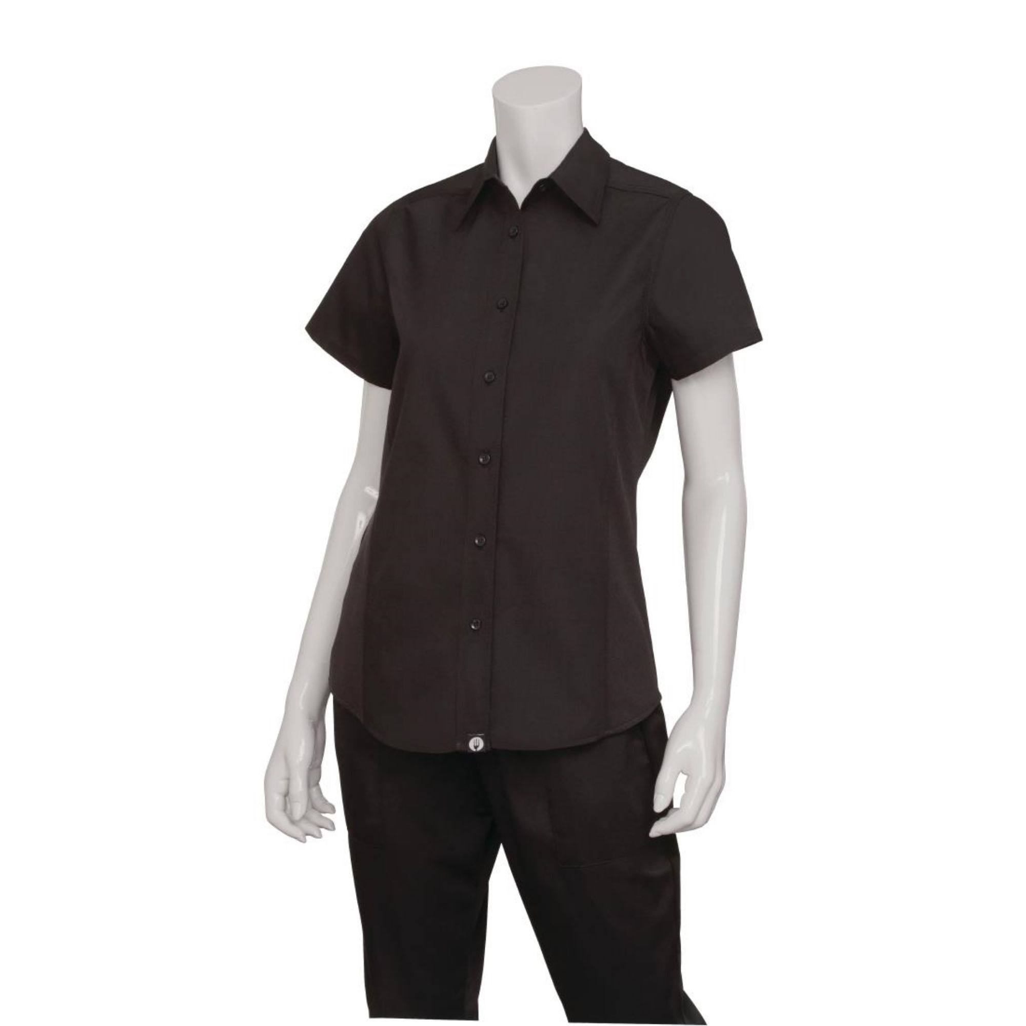 Picture of Chef Works Womens Cool Vent Chefs Shirt Black 2XL