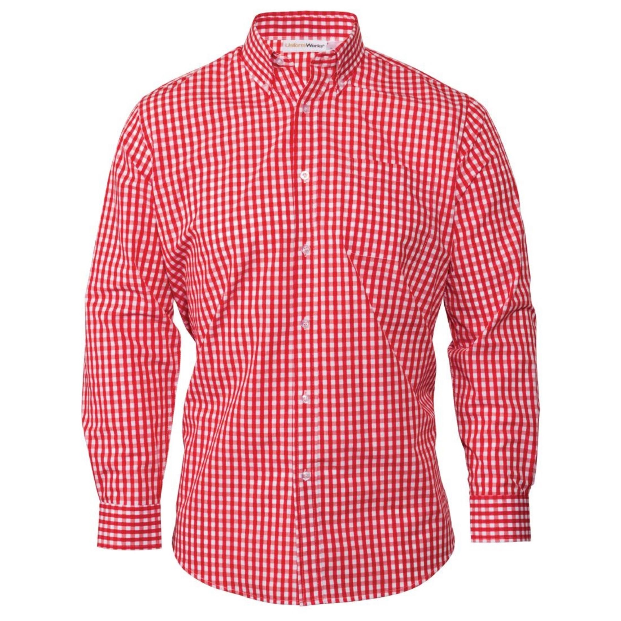Picture of Chef Works Mens Gingham Shirt Red 2XL