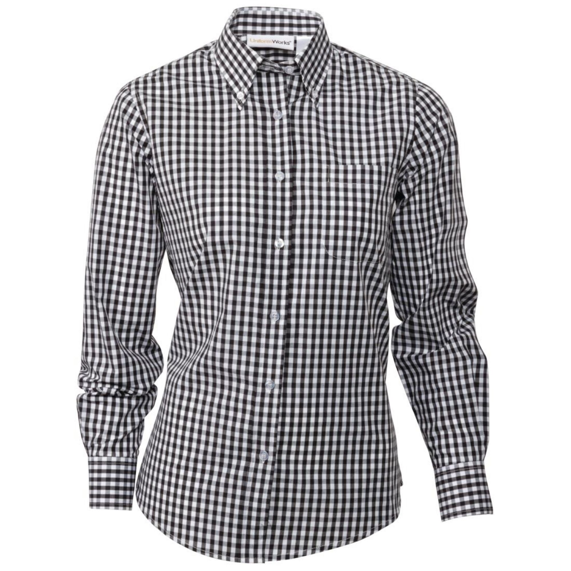 Picture of Chef Works Womens Gingham Shirt Black 2XL
