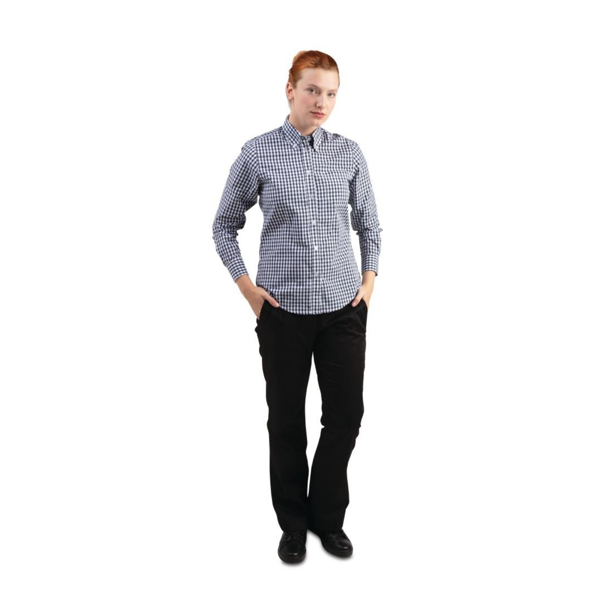 Picture of Chef Works Womens Gingham Shirt Black M