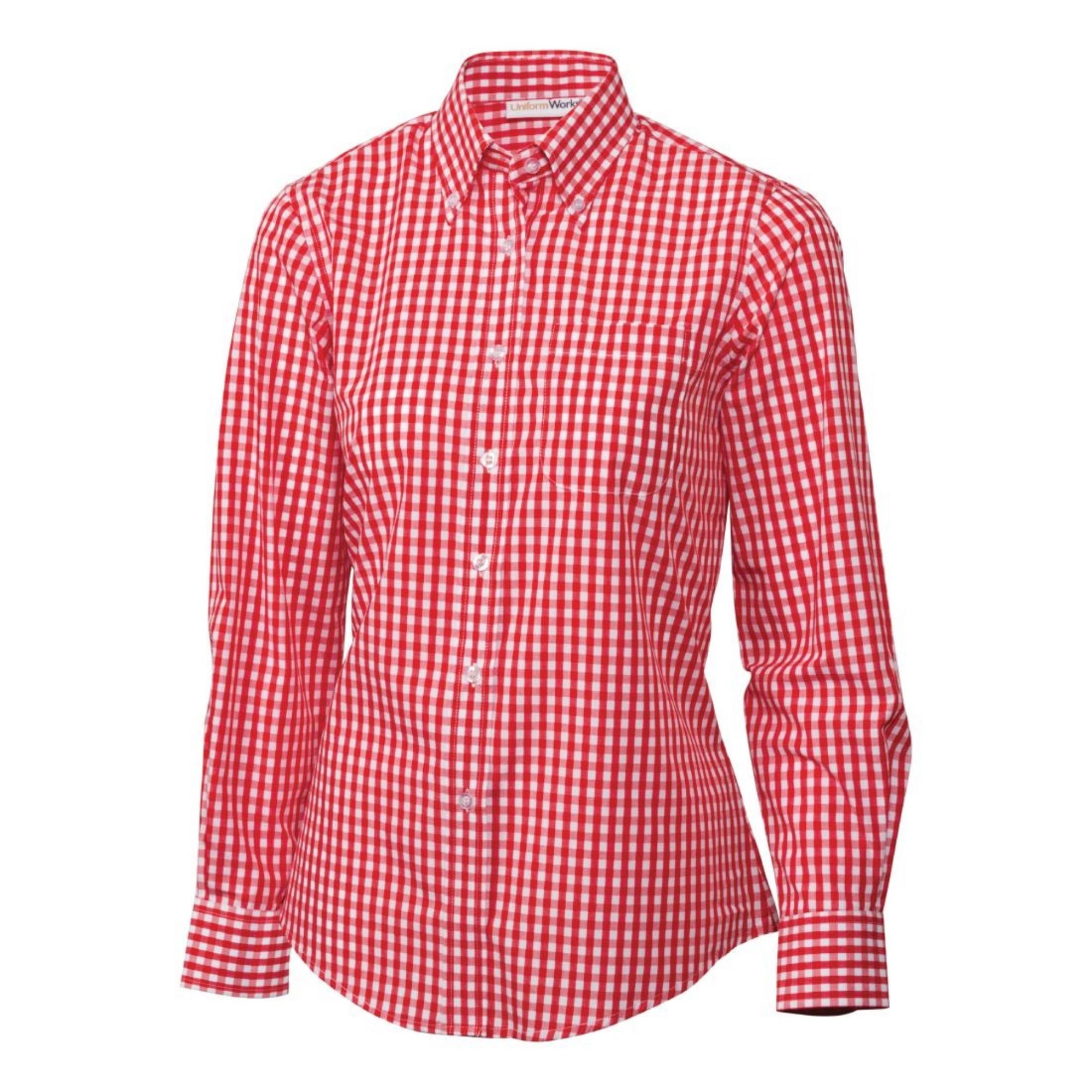 Picture of Chef Works Womens Gingham Shirt Red XS
