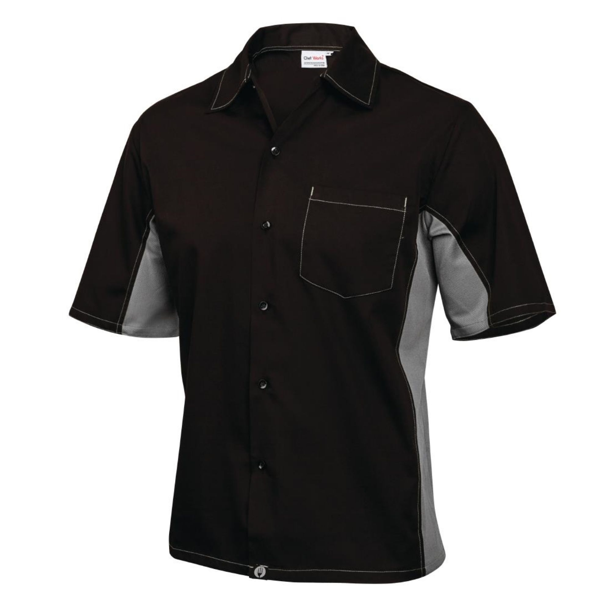 Picture of Chef Works Unisex Contrast Shirt Black & Grey S