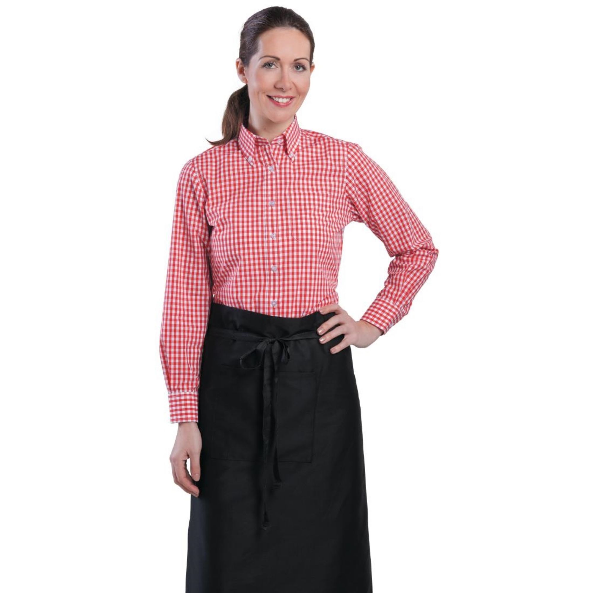 Picture of Chef Works Womens Gingham Shirt Red L