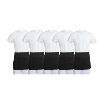 Picture of Whites Waist Aprons Black (5 Pack)