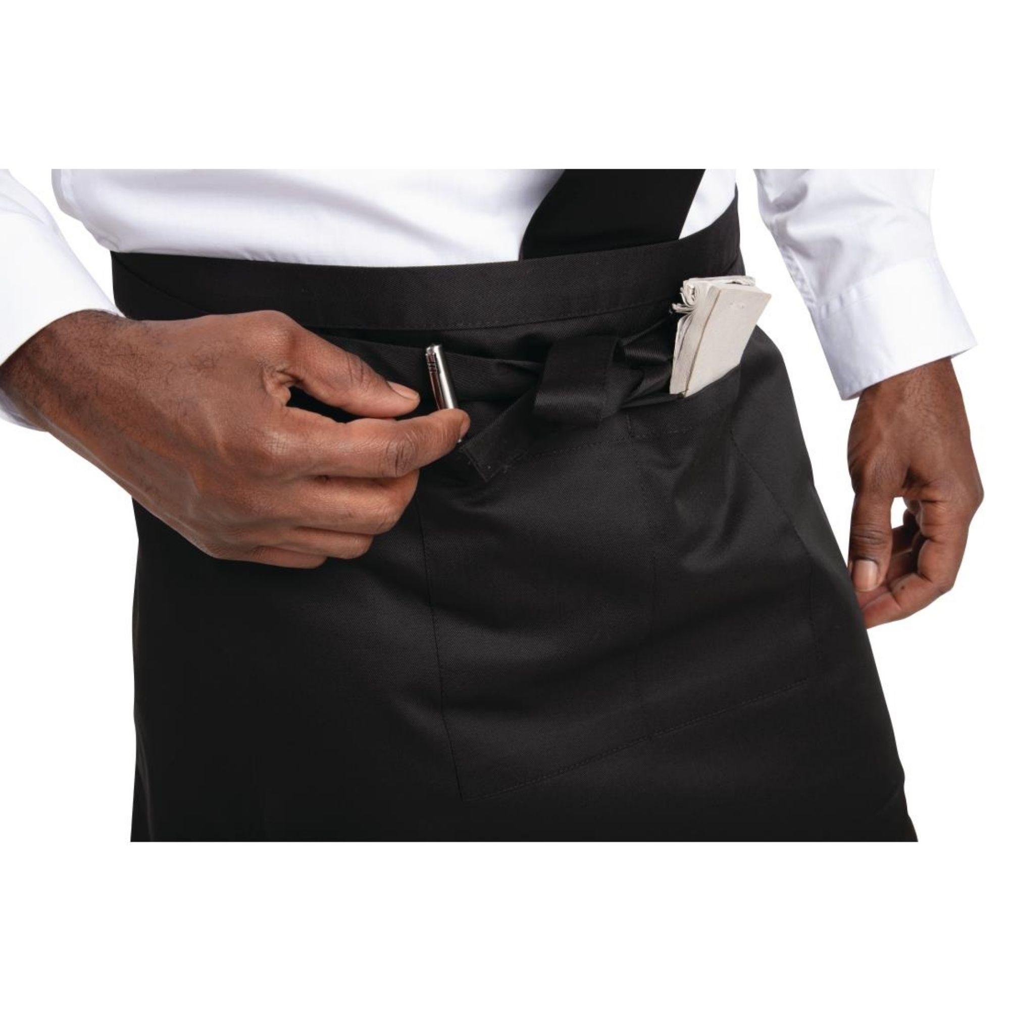 Picture of Whites Waist Aprons Black (5 Pack)