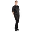 Picture of Whites Vegas Unisex Chef Jackets Short Sleeve Black M (5 Pack)
