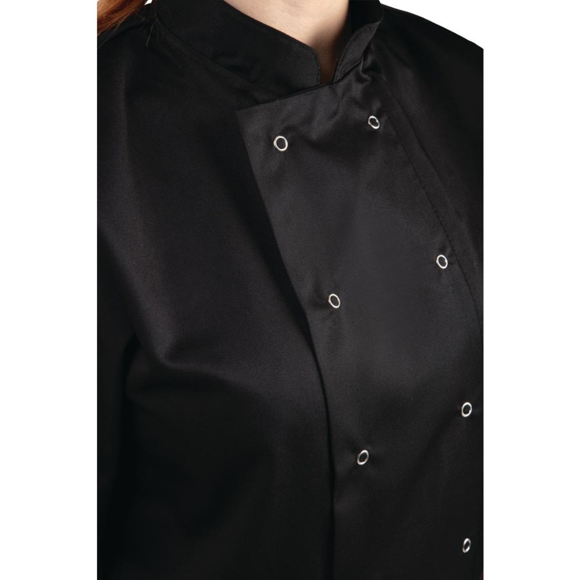 Picture of Whites Vegas Unisex Chef Jackets Short Sleeve Black M (5 Pack)