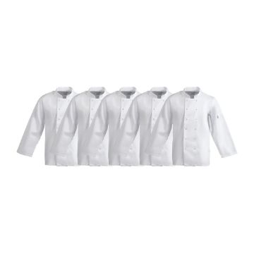Picture of Whites Vegas Unisex Chef Jackets Long Sleeve White M (5 Pack)