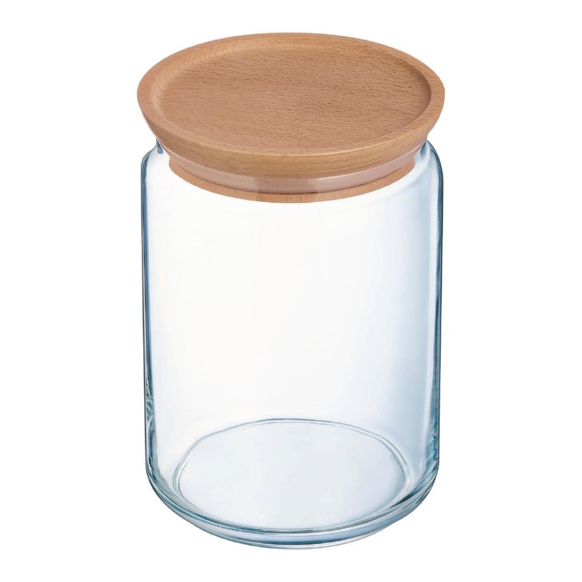 Picture of Luminarc Pure Jars & Wood Lids 1Ltr (6 Pack)