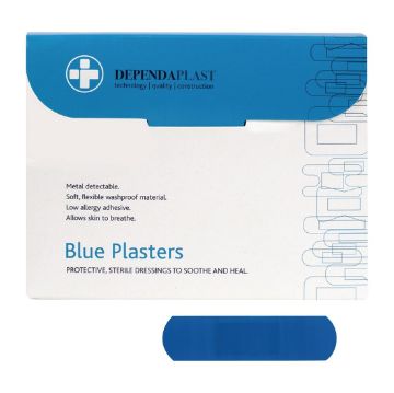 Picture of Dependaplast Blue Food Area Plasters 7.5x2.5cm (100 Pack)