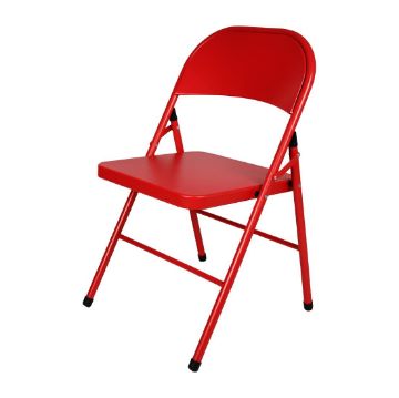 Picture of Bolero Folding Metal Chairs Red (4 Pack)