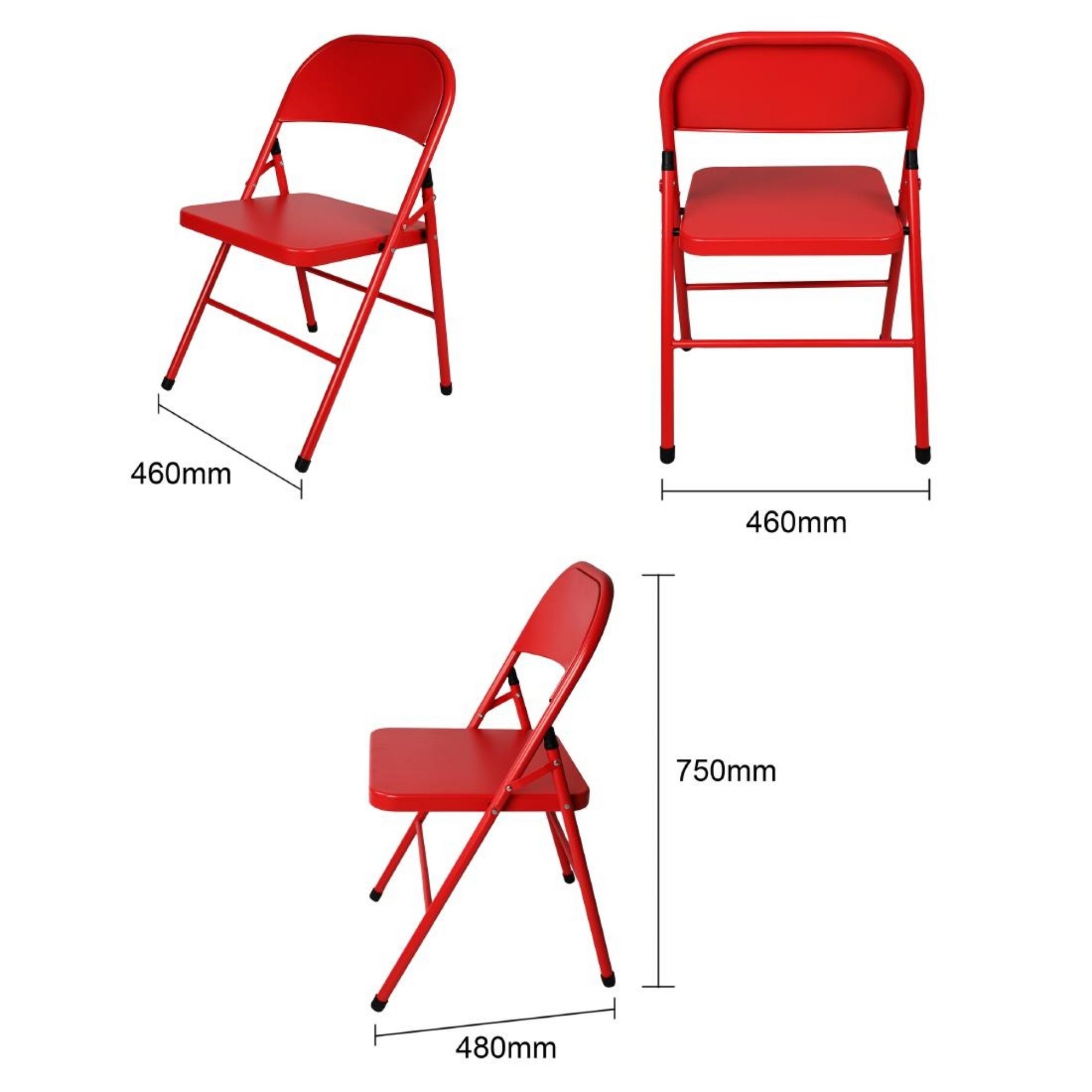 Picture of Bolero Folding Metal Chairs Red (4 Pack)