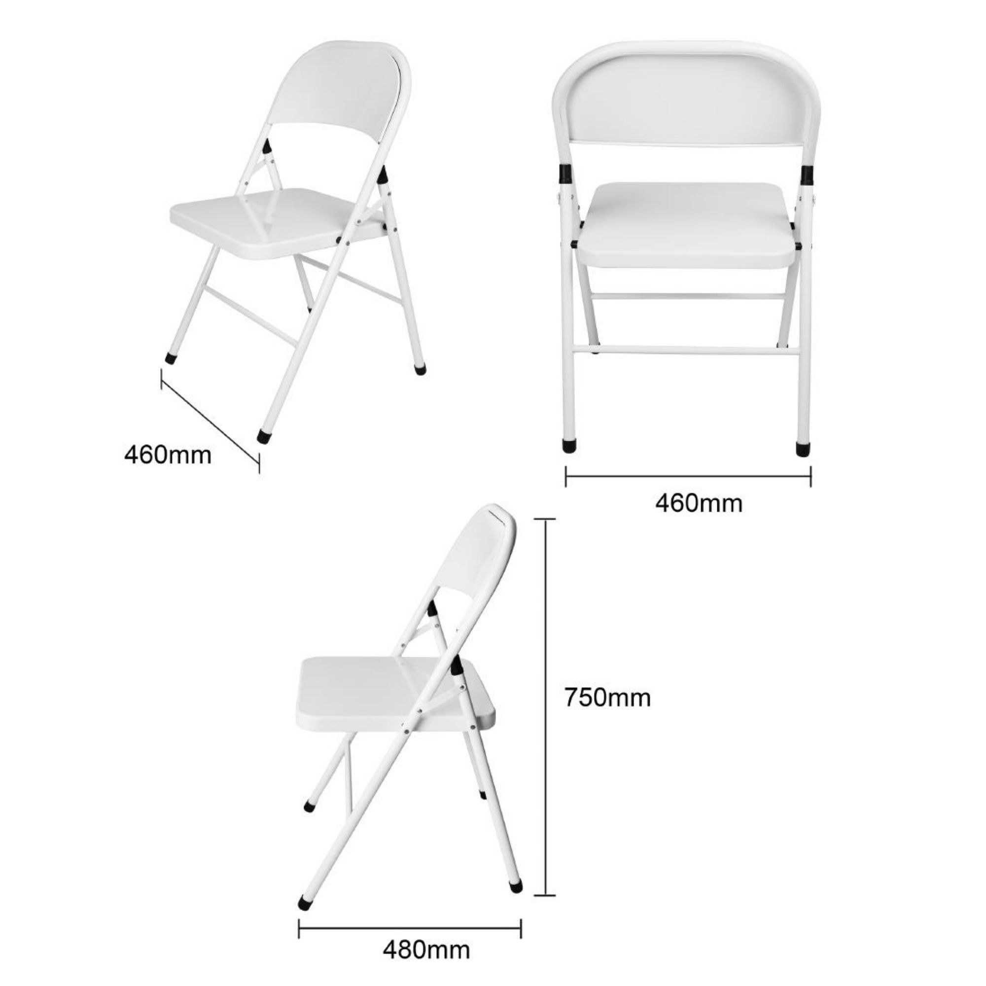 Picture of Bolero Folding Metal Chairs White (4 Pack)