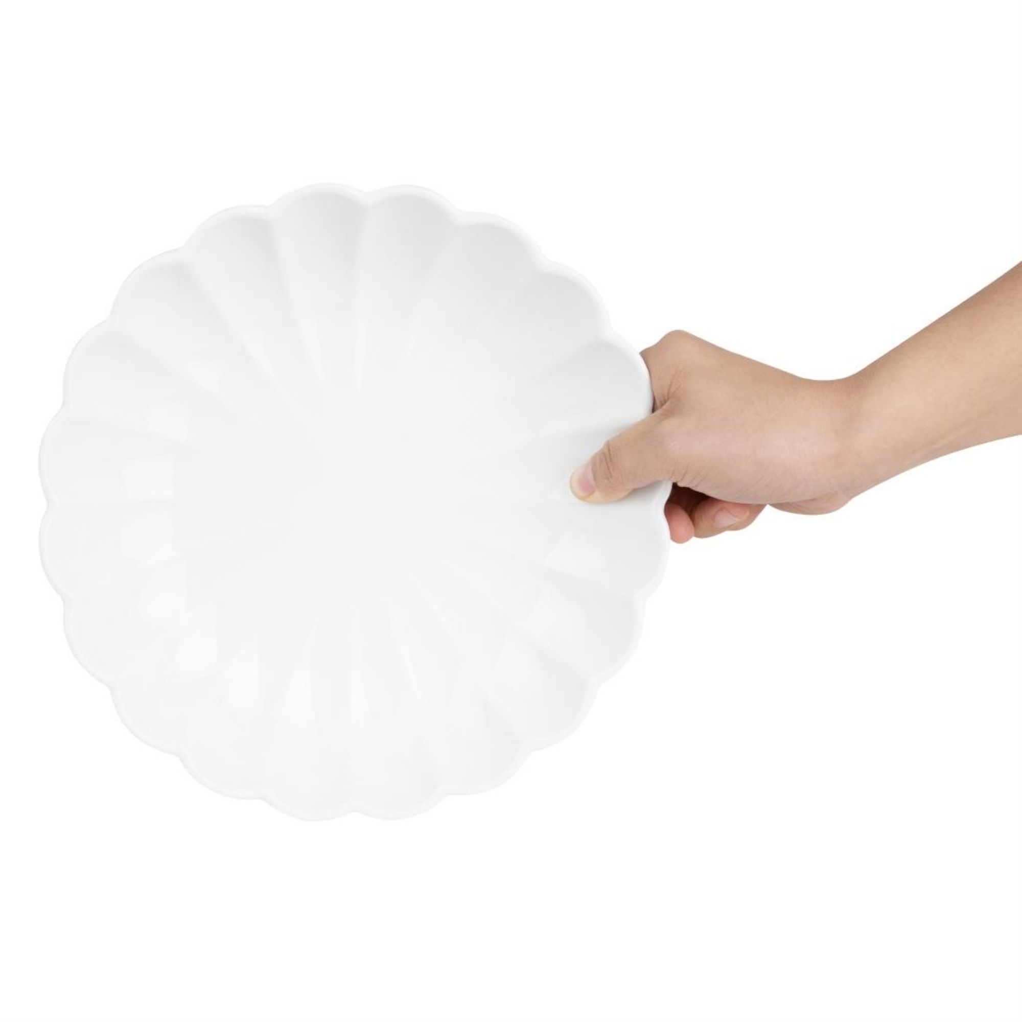 Picture of Olympia Bloom Scalloped Bowls White 230mm (6 Pack)