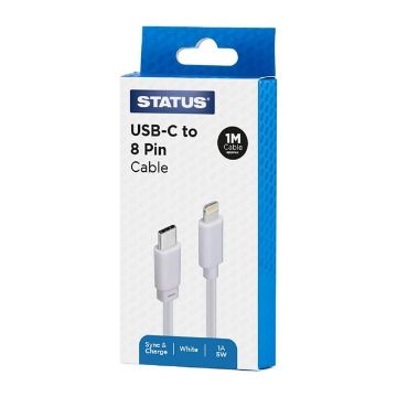 Picture of Status USB C to 8-Pin (Lightning) Charging Lead 1m
