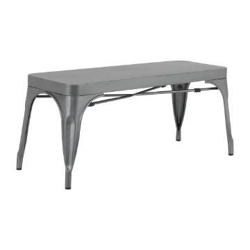 Picture of Bolero Bistro Metal Benches Gunmetal 1000mm (2 Pack)
