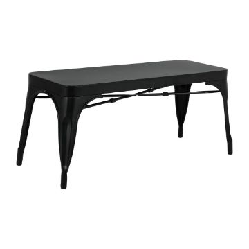 Picture of Bolero Bistro Metal Benches Black 1000mm (2 Pack)