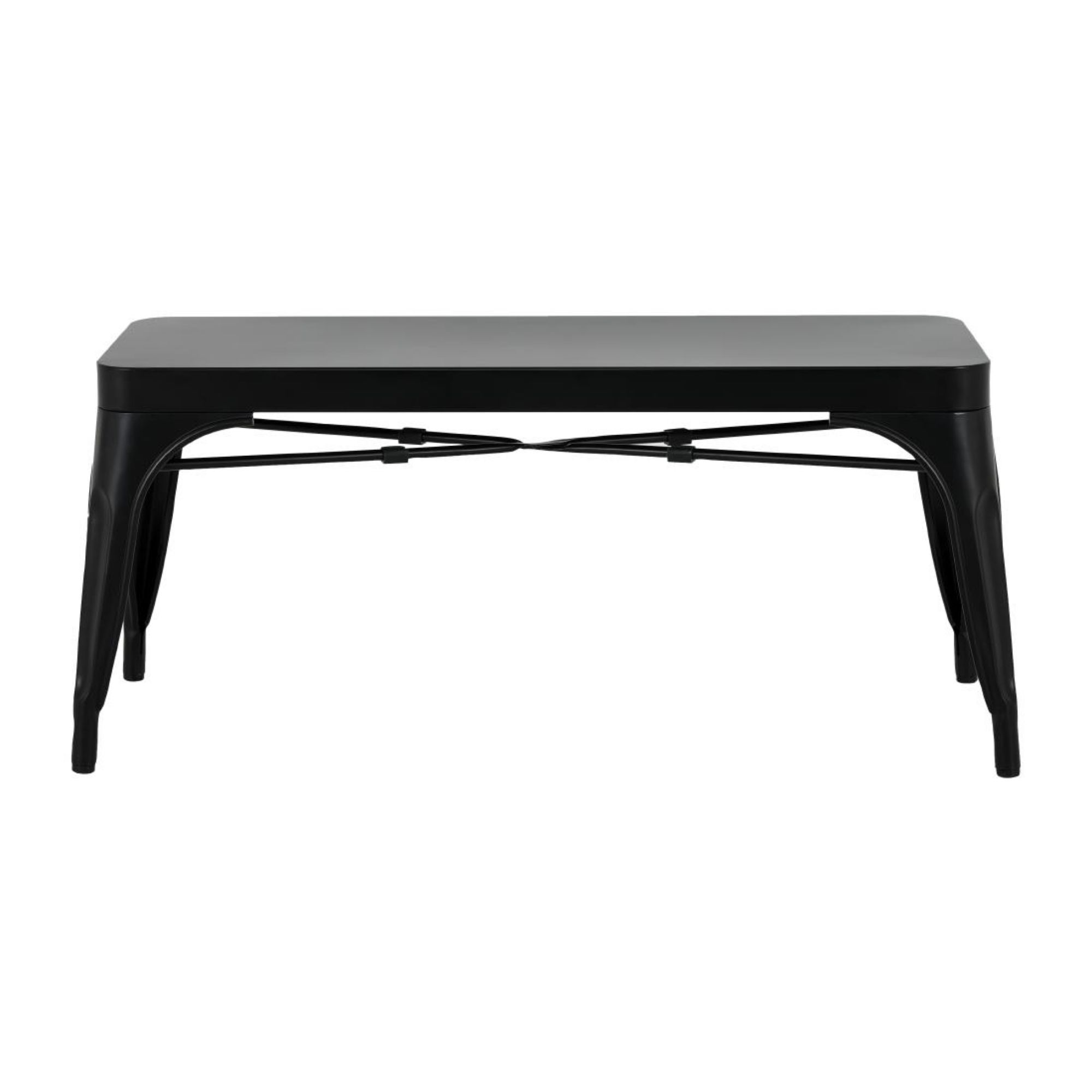 Picture of Bolero Bistro Metal Benches Black 1000mm (2 Pack)