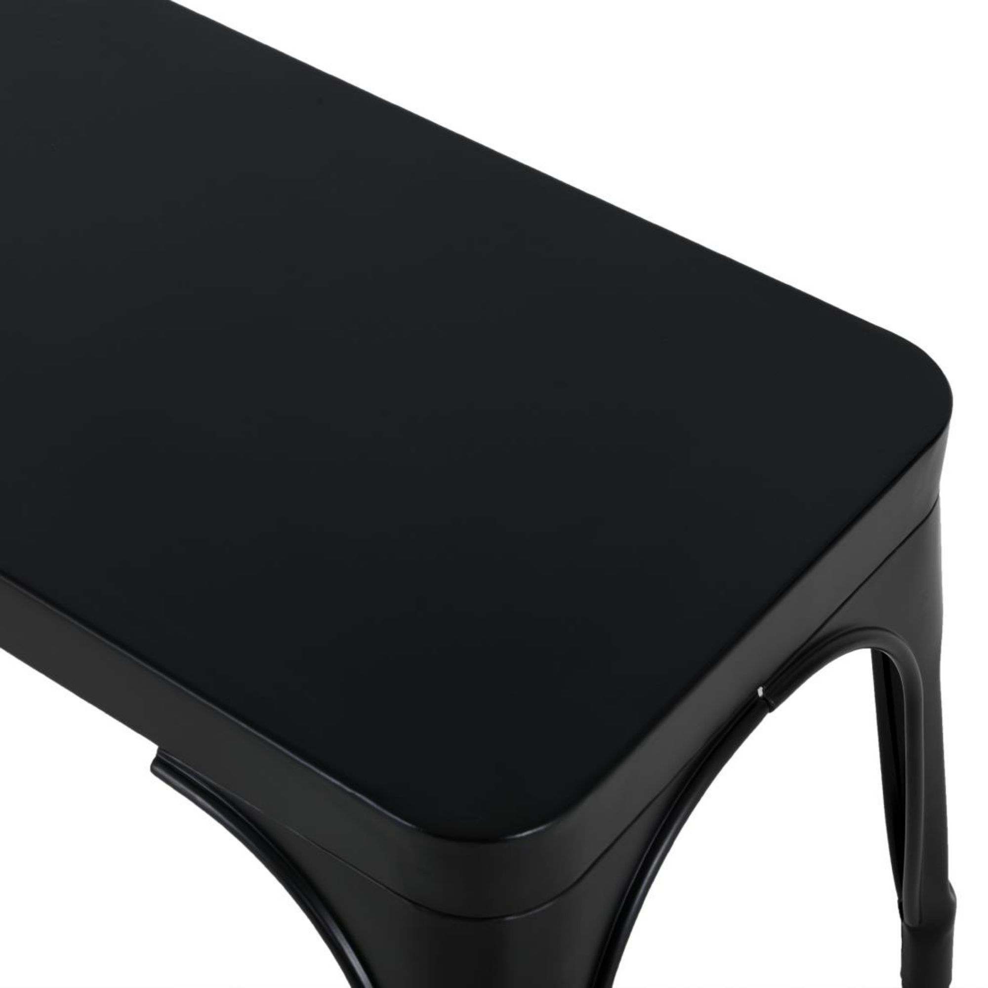 Picture of Bolero Bistro Metal Benches Black 1000mm (2 Pack)