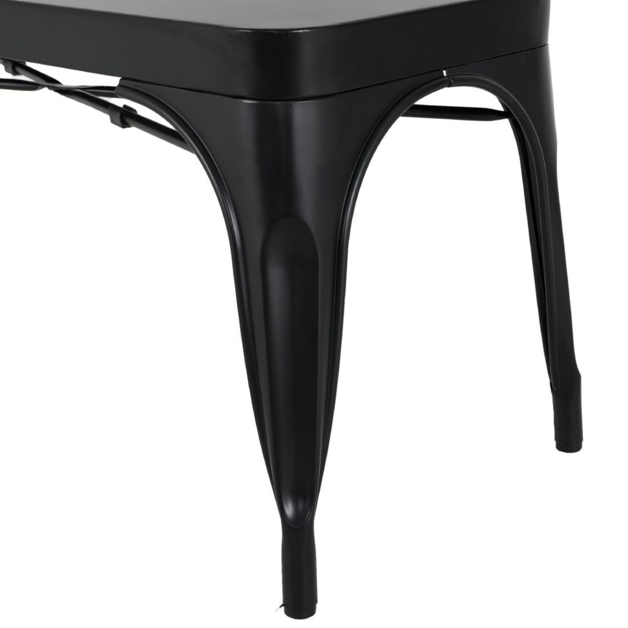 Picture of Bolero Bistro Metal Benches Black 1000mm (2 Pack)