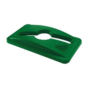 Picture of Rubbermaid Slim Jim Mixed Recycling Green Lid