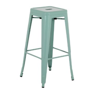 Picture of Bolero Bistro Metal High Stools Olive Green (4 Pack)