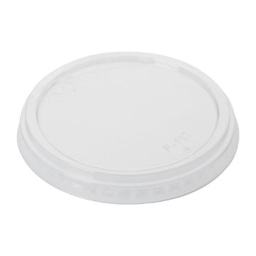Picture of Fiesta Recyclable rPET Flat Lids for Deli Cups 8/12/16oz (300 Pack)