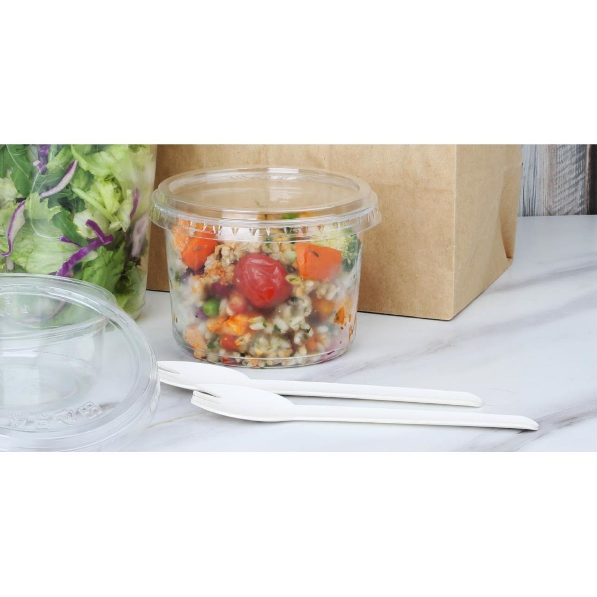 Picture of Fiesta Recyclable rPET Deli Cups 455ml/16oz (300 Pack)