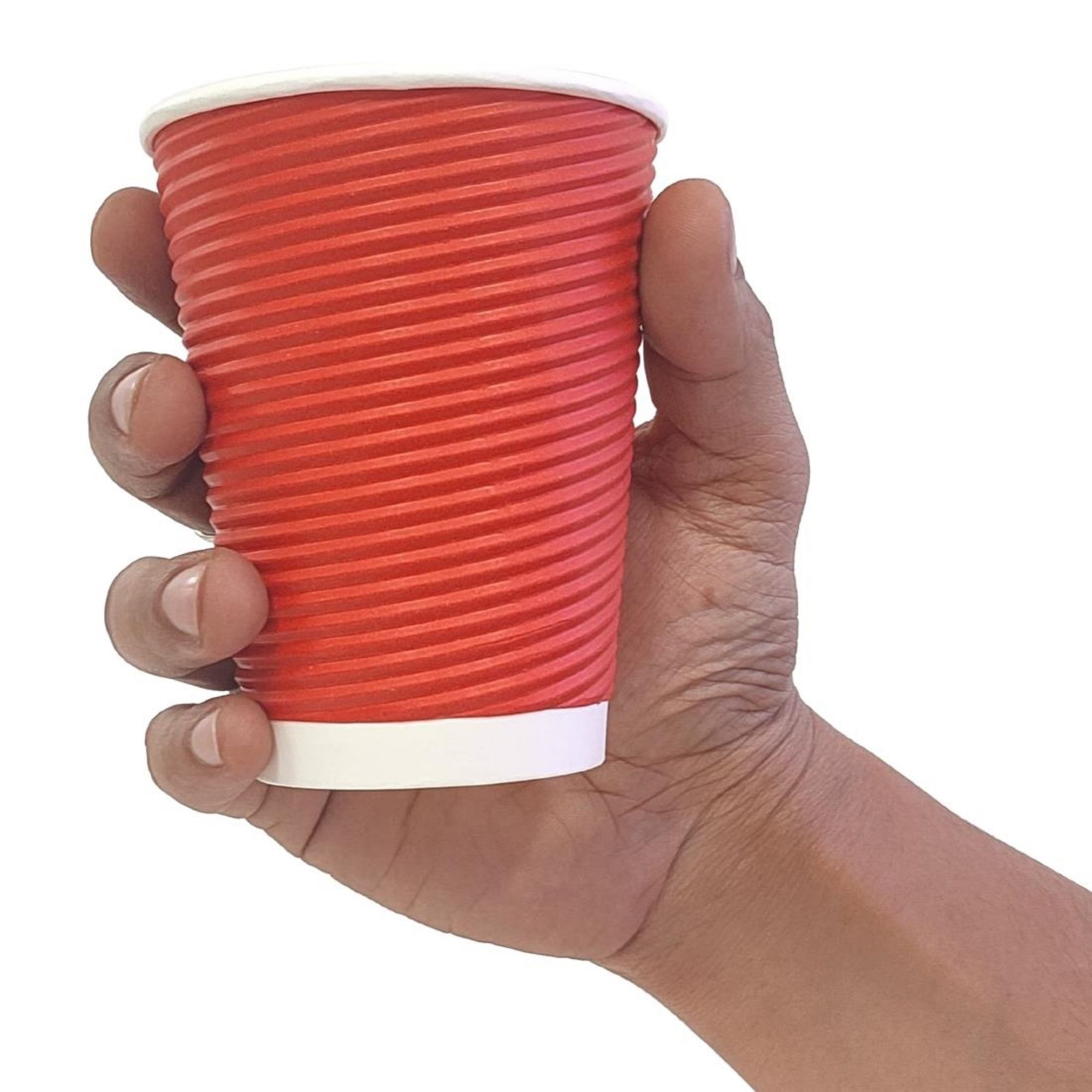 Picture of Fiesta Recyclable Coffee Cups Ripple Wall Red 340ml / 12oz (500 Pack)