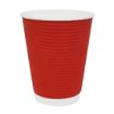 Picture of Fiesta Recyclable Coffee Cups Ripple Wall Red 340ml / 12oz (25 Pack)