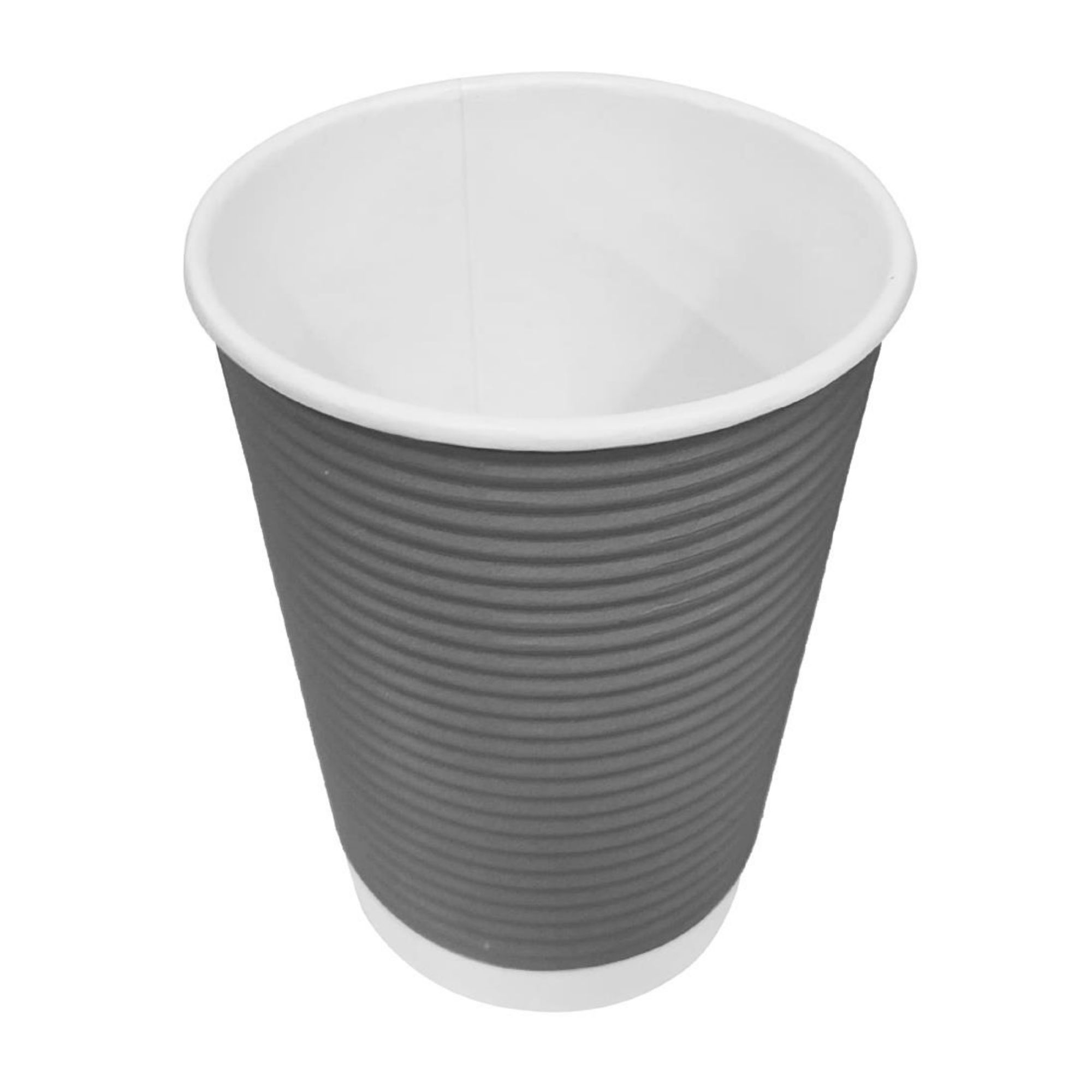 Picture of Fiesta Recyclable Coffee Cups Ripple Wall Charcoal 225ml / 8oz (25 Pack)