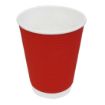 Picture of Fiesta Recyclable Coffee Cups Ripple Wall Red 340ml / 12oz (25 Pack)