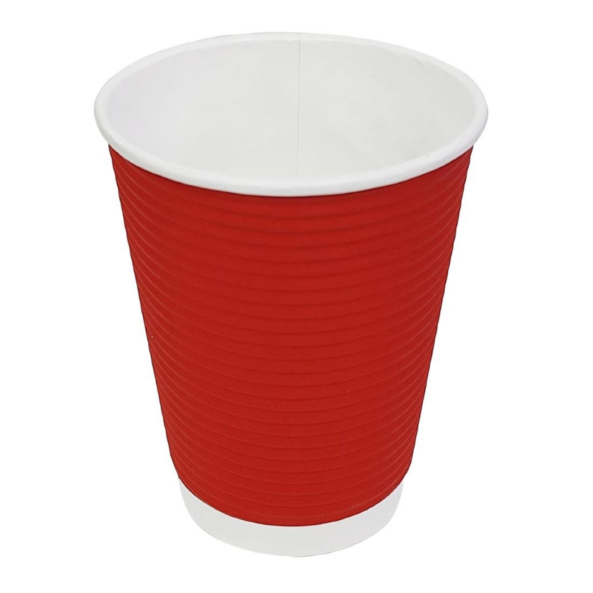 Picture of Fiesta Recyclable Coffee Cups Ripple Wall Red 340ml / 12oz (25 Pack)