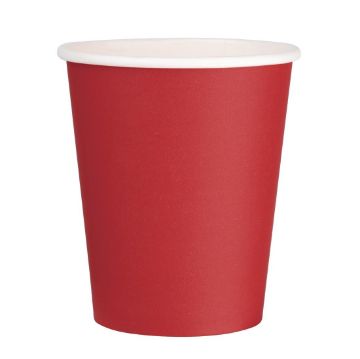 Picture of Fiesta Recyclable Single Wall Takeaway Coffee Cups Red 225ml / 8oz (1000 Pack)