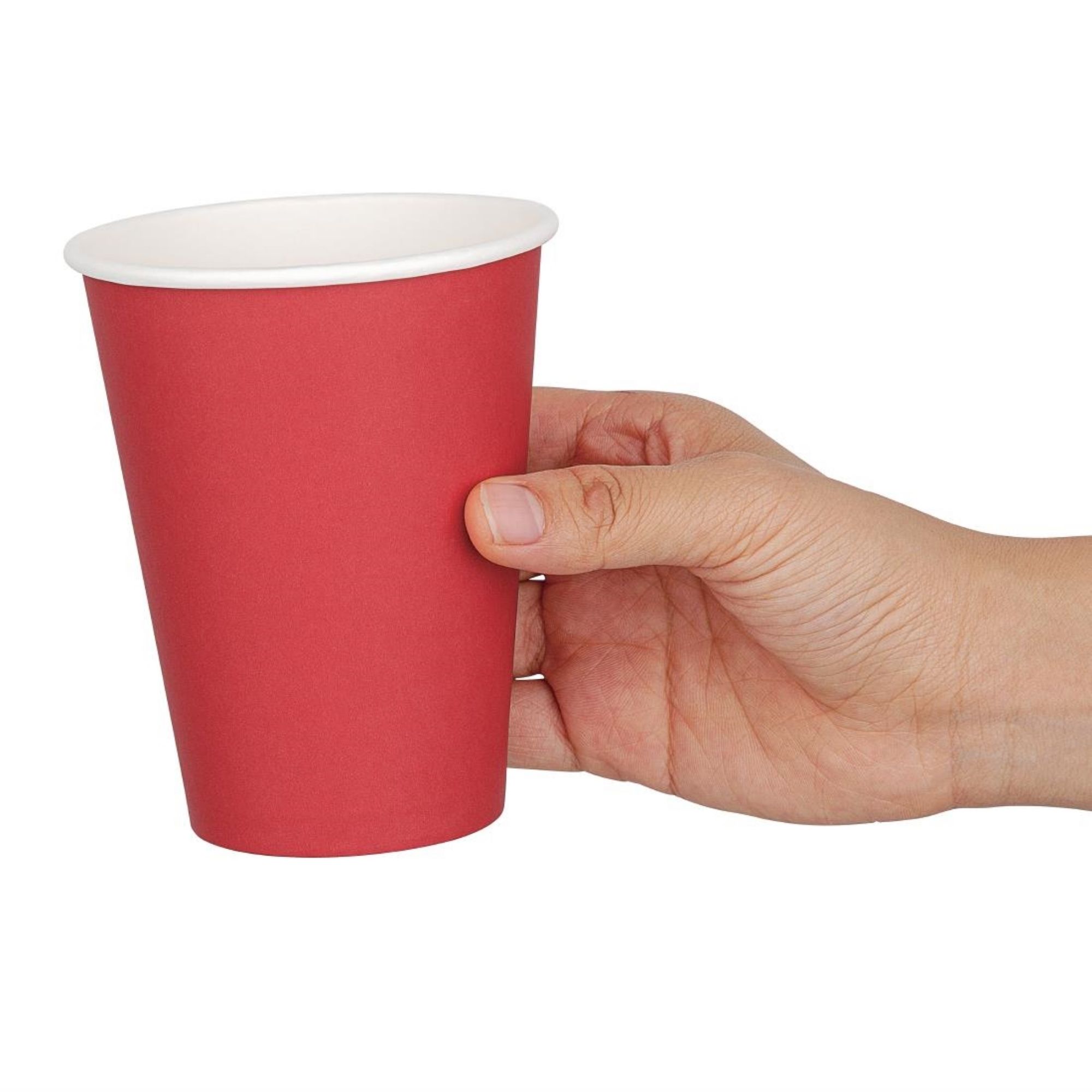 Picture of Fiesta Recyclable Single Wall Takeaway Coffee Cups Red 340ml / 12oz (1000 Pack)