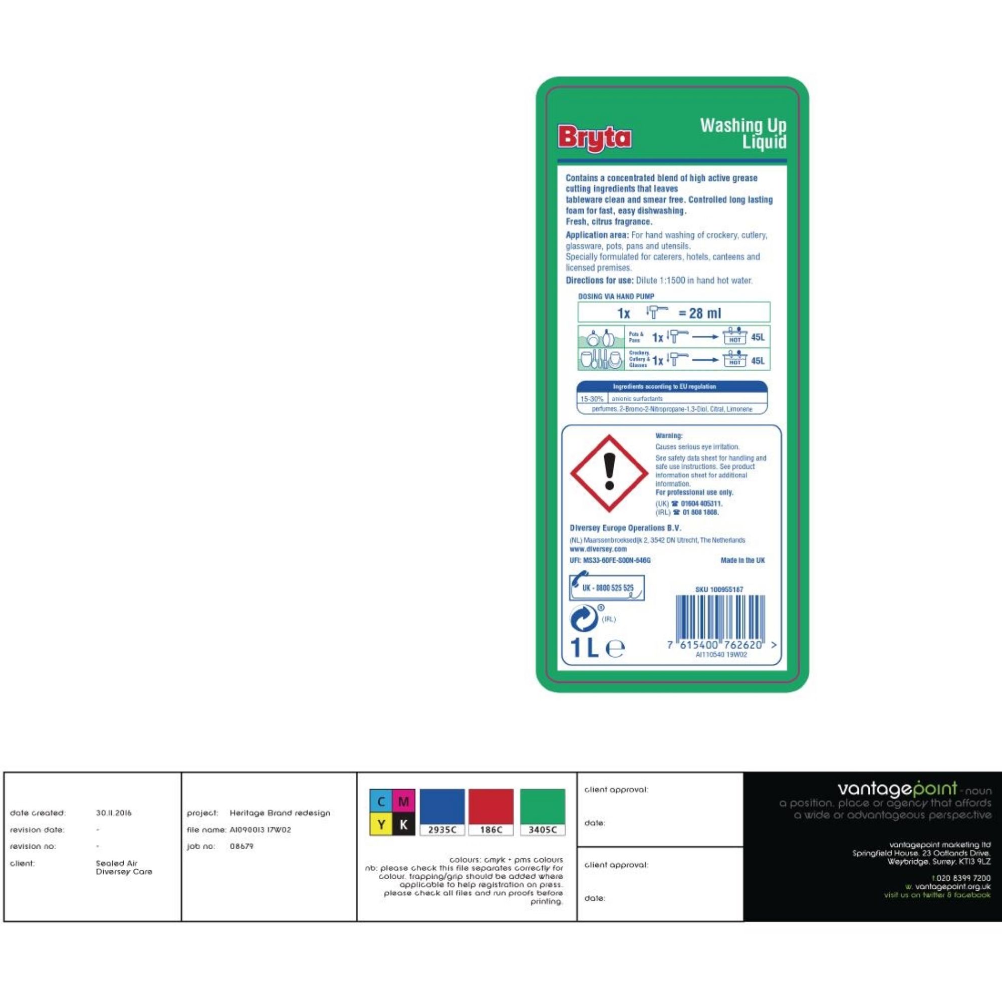 Picture of Bryta Washing Up Liquid Concentrate 1Ltr