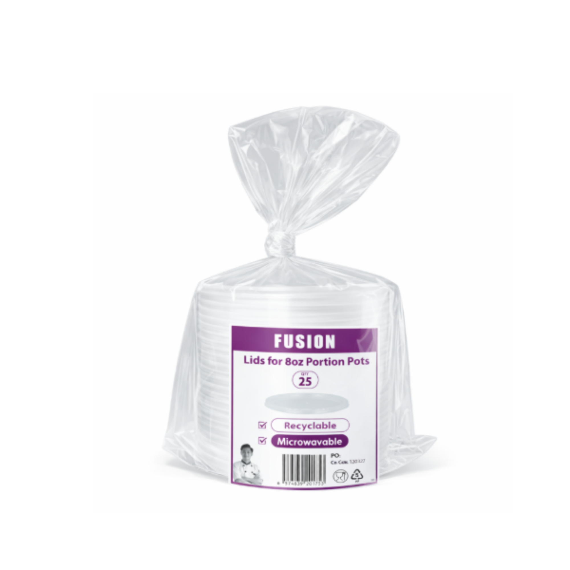 Picture of 8oz Fusion Microwavable Food & Sauce Pots with Lids (225)